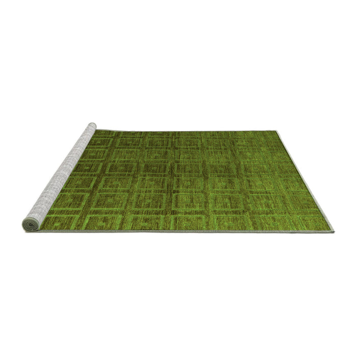 Sideview of Machine Washable Abstract Green Modern Area Rugs, wshabs4486grn