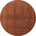 Round Machine Washable Abstract Brown Modern Rug, wshabs4486brn