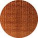 Round Abstract Red Modern Rug, abs4486