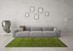 Machine Washable Abstract Green Modern Area Rugs in a Living Room,, wshabs4486grn