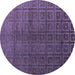 Round Abstract Blue Modern Rug, abs4486blu