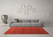 Machine Washable Abstract Orange Modern Area Rugs in a Living Room, wshabs4486org