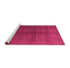 Sideview of Machine Washable Abstract Pink Modern Rug, wshabs4486pnk