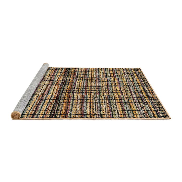 Sideview of Machine Washable Abstract Bakers Brown Rug, wshabs4487