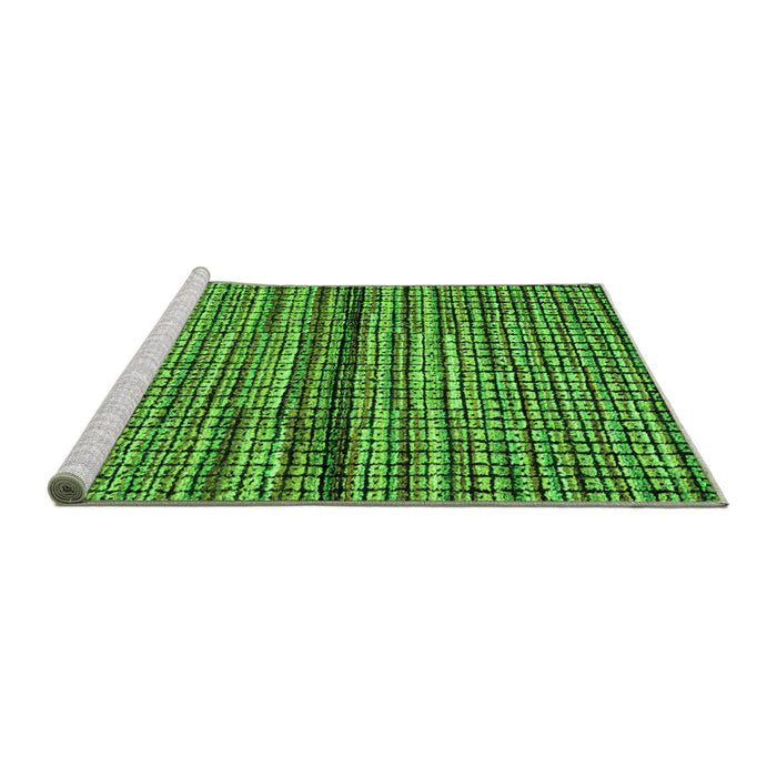 Sideview of Machine Washable Abstract Green Modern Area Rugs, wshabs4487grn
