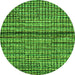 Round Abstract Green Modern Rug, abs4487grn