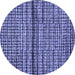 Round Machine Washable Abstract Blue Modern Rug, wshabs4487blu