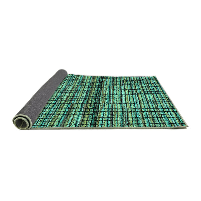Sideview of Abstract Turquoise Modern Rug, abs4487turq