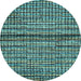 Round Abstract Light Blue Modern Rug, abs4487lblu