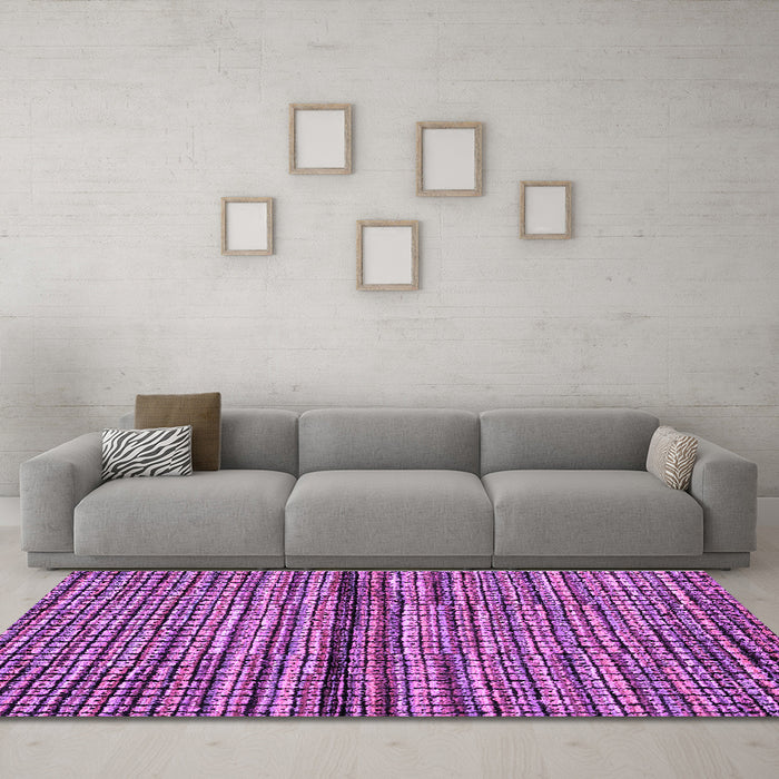 Machine Washable Abstract Purple Modern Area Rugs in a Living Room, wshabs4487pur