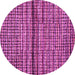 Round Machine Washable Abstract Pink Modern Rug, wshabs4487pnk