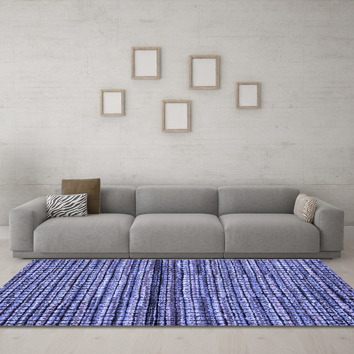 Machine Washable Abstract Blue Modern Rug in a Living Room, wshabs4487blu