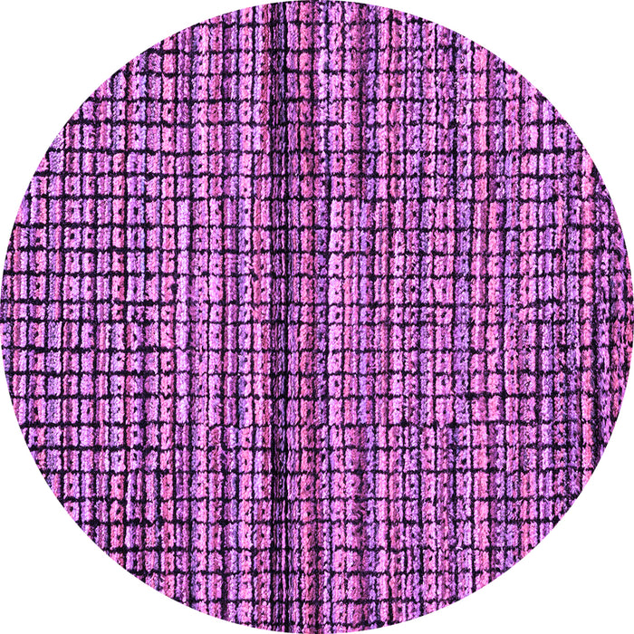 Round Machine Washable Abstract Purple Modern Area Rugs, wshabs4487pur
