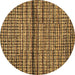 Round Abstract Brown Modern Rug, abs4487brn