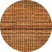 Round Machine Washable Abstract Orange Modern Area Rugs, wshabs4487org