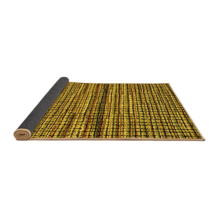 Sideview of Abstract Yellow Modern Rug, abs4487yw