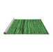 Sideview of Machine Washable Abstract Emerald Green Modern Area Rugs, wshabs4487emgrn