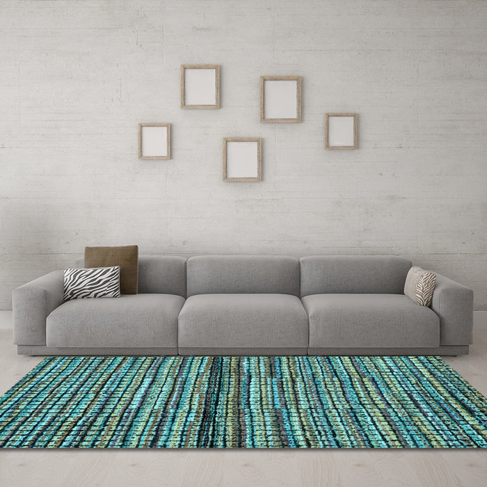 Machine Washable Abstract Light Blue Modern Rug in a Living Room, wshabs4487lblu