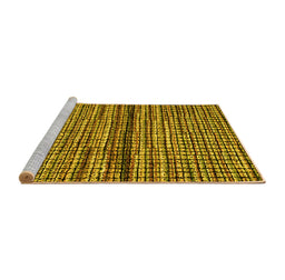 Sideview of Machine Washable Abstract Yellow Modern Rug, wshabs4487yw