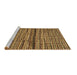 Sideview of Machine Washable Abstract Brown Modern Rug, wshabs4487brn