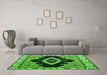 Machine Washable Abstract Green Modern Area Rugs in a Living Room,, wshabs4488grn