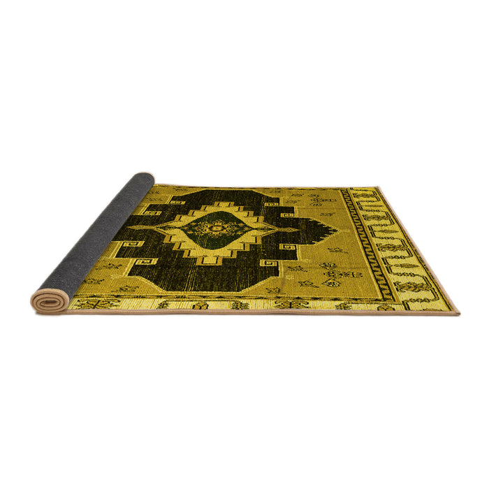 Sideview of Abstract Yellow Modern Rug, abs4488yw