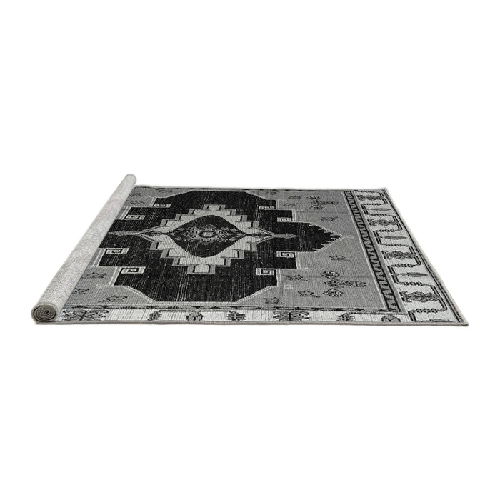 Sideview of Machine Washable Abstract Gray Modern Rug, wshabs4488gry