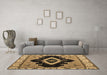 Machine Washable Abstract Brown Modern Rug in a Living Room,, wshabs4488brn