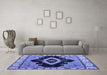 Machine Washable Abstract Blue Modern Rug in a Living Room, wshabs4488blu