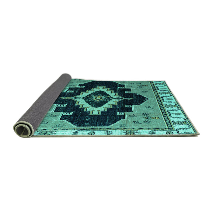 Sideview of Abstract Turquoise Modern Rug, abs4488turq