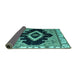 Sideview of Abstract Turquoise Modern Rug, abs4488turq