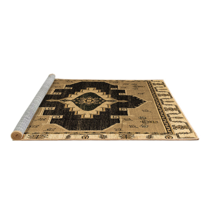 Sideview of Machine Washable Abstract Brown Modern Rug, wshabs4488brn