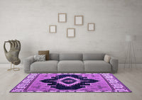 Machine Washable Abstract Purple Modern Rug, wshabs4488pur