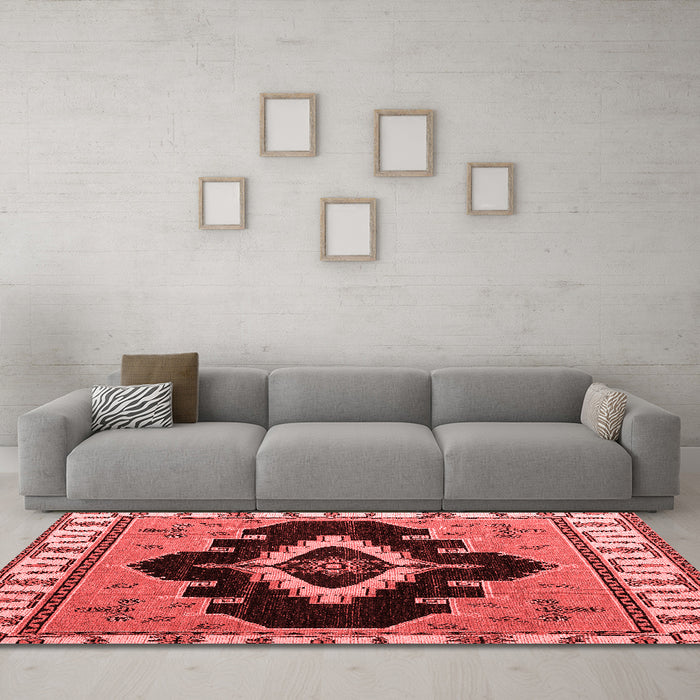Modern Red Washable Rugs