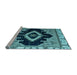 Sideview of Machine Washable Abstract Light Blue Modern Rug, wshabs4488lblu