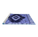 Sideview of Machine Washable Abstract Blue Modern Rug, wshabs4488blu