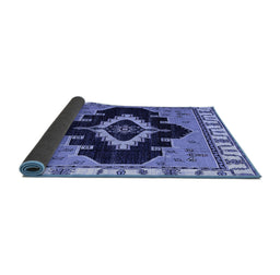 Sideview of Abstract Blue Modern Rug, abs4488blu