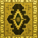 Square Abstract Yellow Modern Rug, abs4488yw