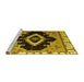 Sideview of Machine Washable Abstract Yellow Modern Rug, wshabs4488yw