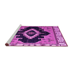 Sideview of Machine Washable Abstract Pink Modern Rug, wshabs4488pnk