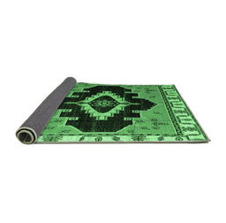 Sideview of Abstract Emerald Green Modern Rug, abs4488emgrn