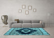 Machine Washable Abstract Light Blue Modern Rug in a Living Room, wshabs4488lblu