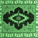 Square Abstract Emerald Green Modern Rug, abs4488emgrn