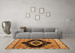 Machine Washable Abstract Orange Modern Area Rugs in a Living Room, wshabs4488org