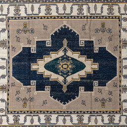 Square Abstract Light French Beige Brown Modern Rug, abs4488