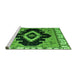 Sideview of Machine Washable Abstract Green Modern Area Rugs, wshabs4488grn