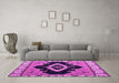 Machine Washable Abstract Pink Modern Rug in a Living Room, wshabs4488pnk