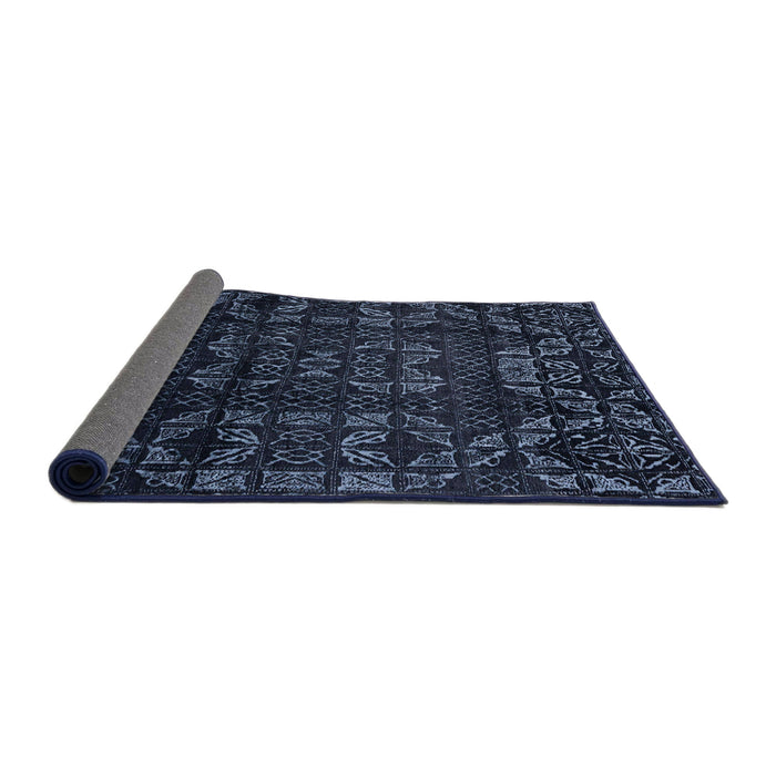 Sideview of Abstract Blue Modern Rug, abs4489