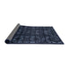 Sideview of Abstract Blue Modern Rug, abs4489