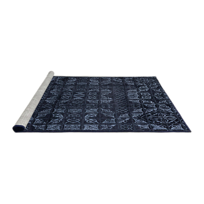 Sideview of Machine Washable Abstract Night Blue Rug, wshabs4489